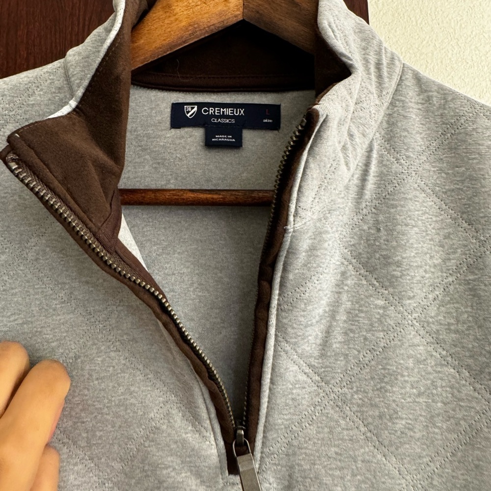 CREMIEUX Gray Quilted Men's Sweater